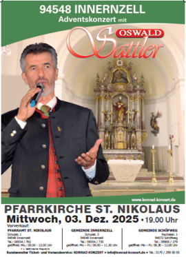 Banner Adventskonzert mit Oswald Sattler